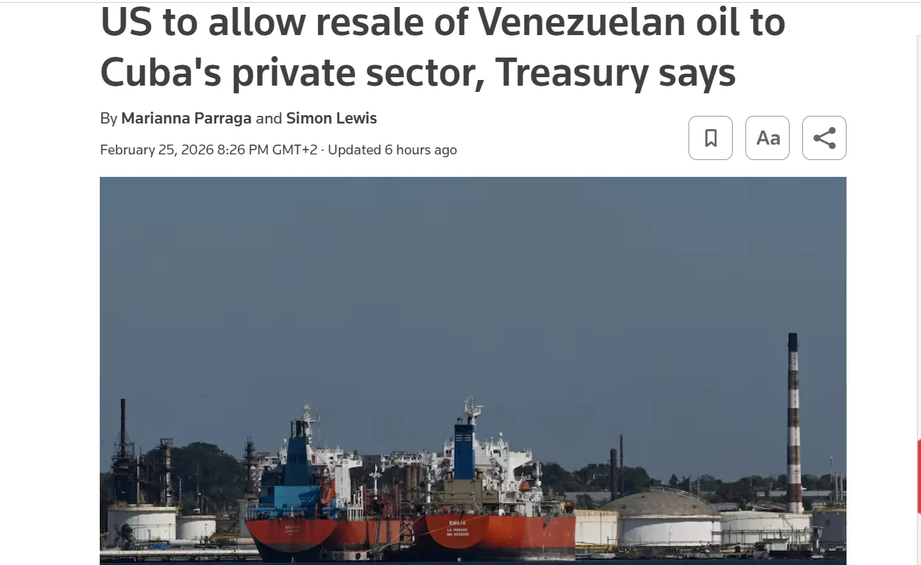 США дозволять перепродавати венесуельську нафту Кубі — Reuters