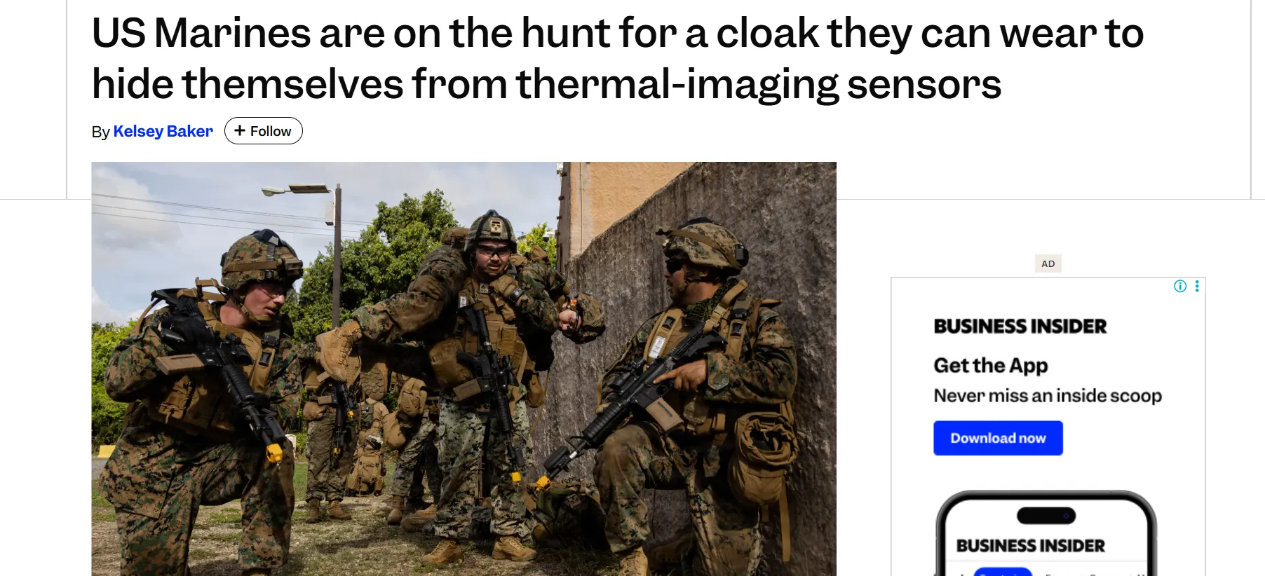 Морська піхота США розробляє плащі-невидимки від тепловізорів — BI