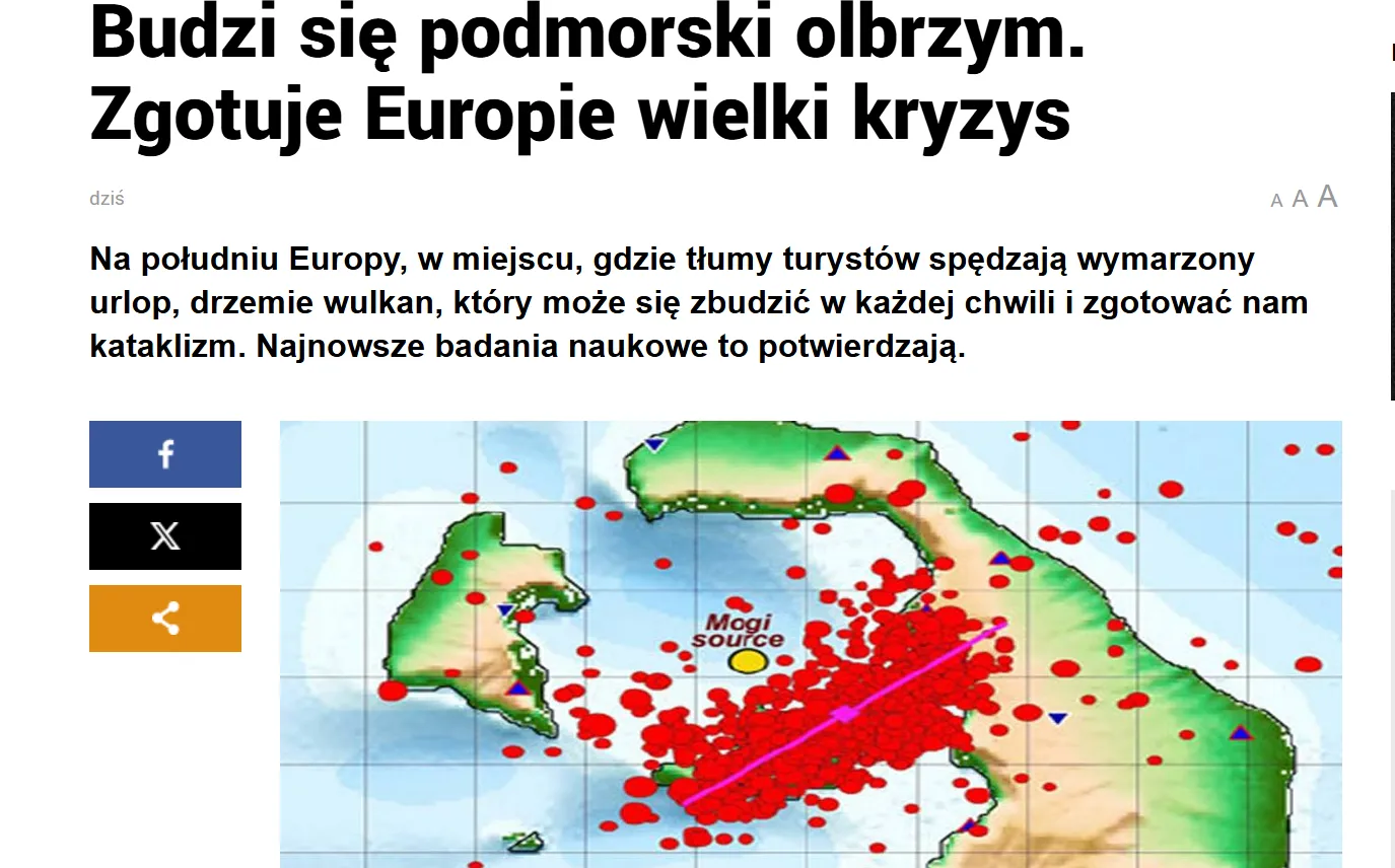 Вулкан у Європі може прокинутися в будь-який момент — TwojaPogoda