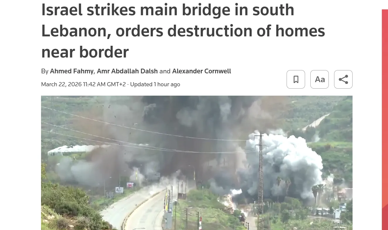 Ізраїль знищив стратегічні мости на півдні Лівану для блокування регіону — Reuters