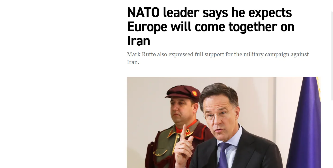 Рютте закликав країни НАТО підтримати військову операцію США проти Ірану