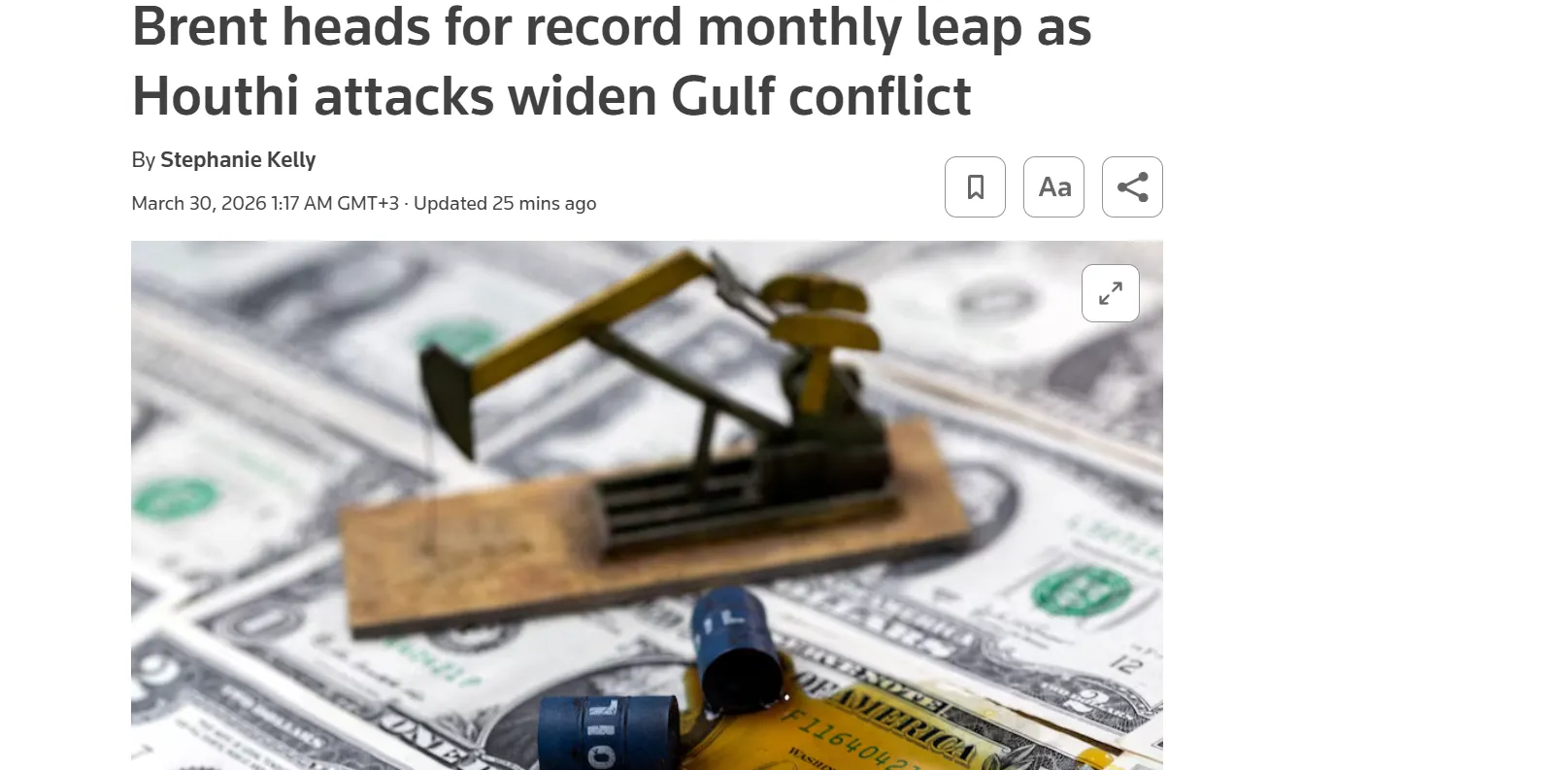 Brent crude oil prices hit a 10-year high — Reuters