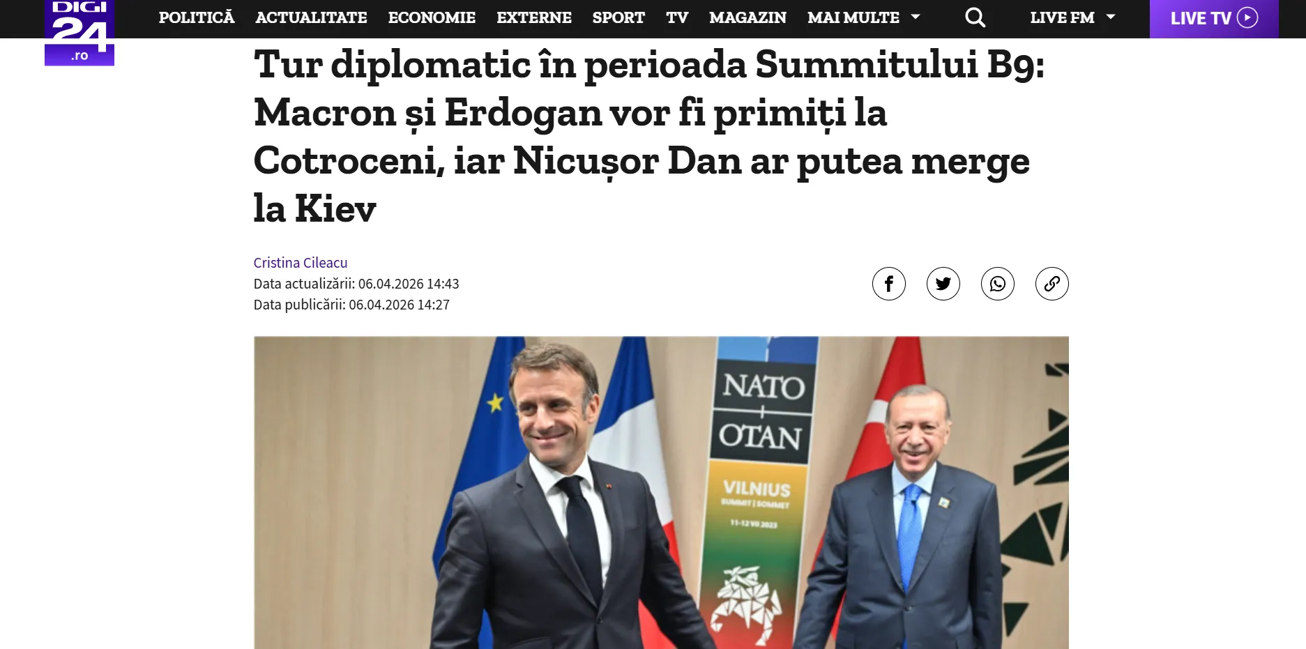 Президент Румунії отримав запрошення відвідати Київ 9 травня — Digi 24