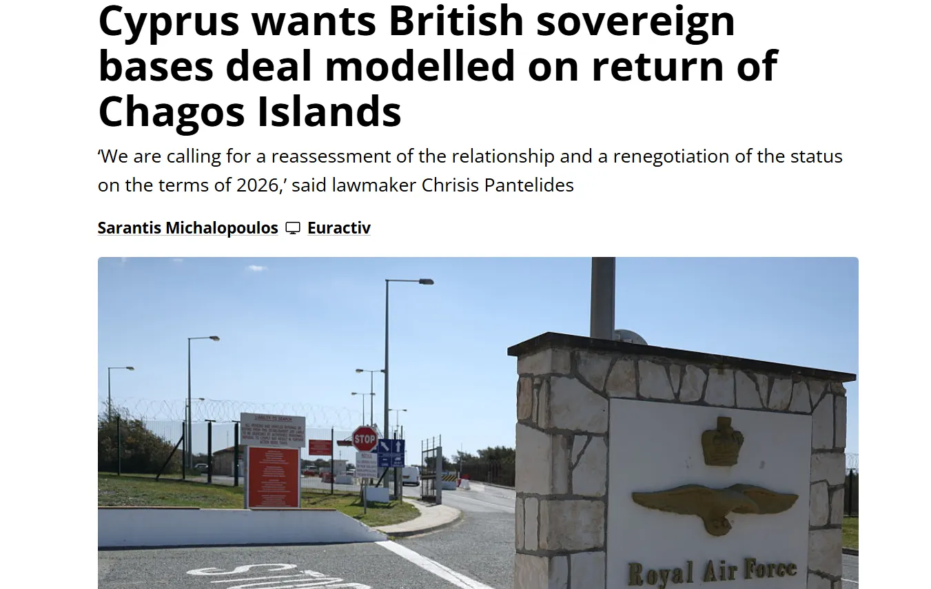 Кипр планирует заключить новое соглашение с Великобританией относительно её баз на острове — Euractiv