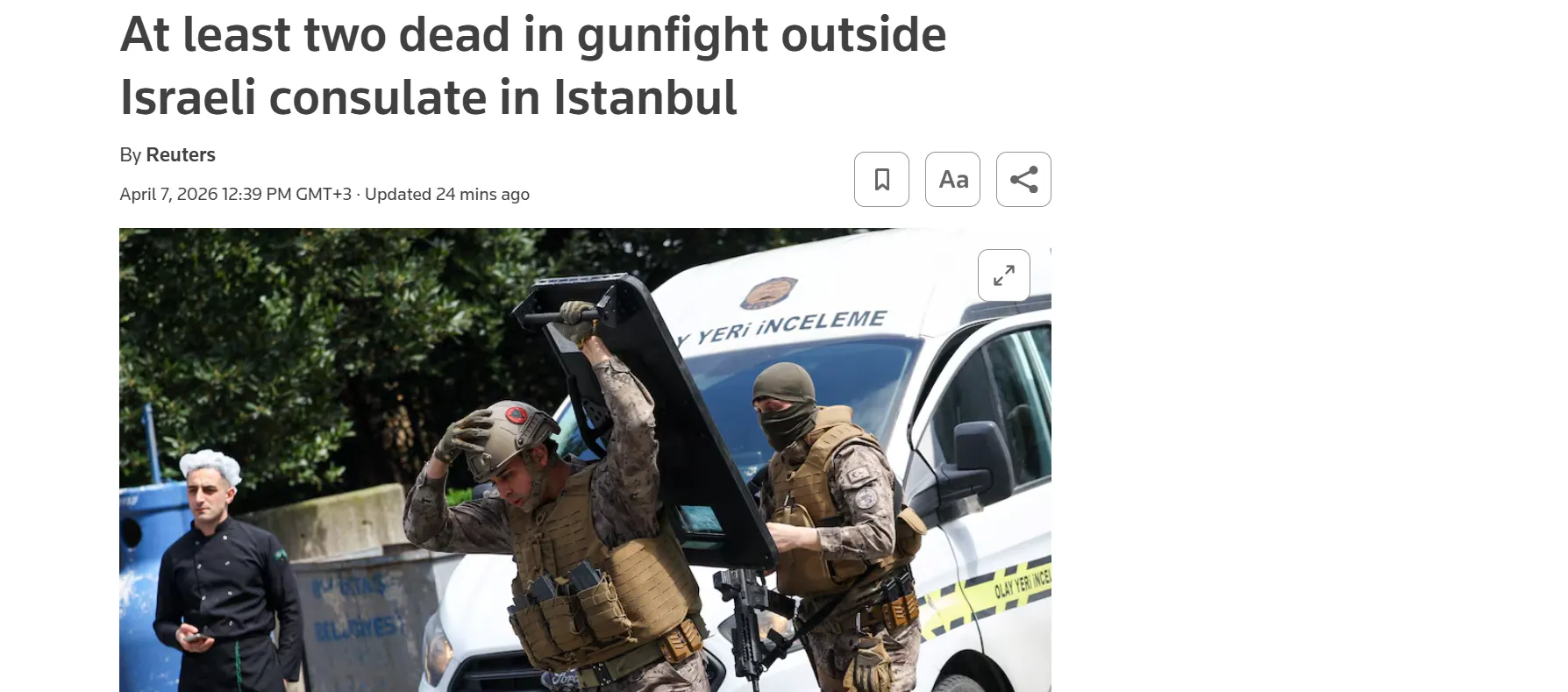 Біля ізраїльського консульства у Стамбулі сталась стрілянина — Reuters