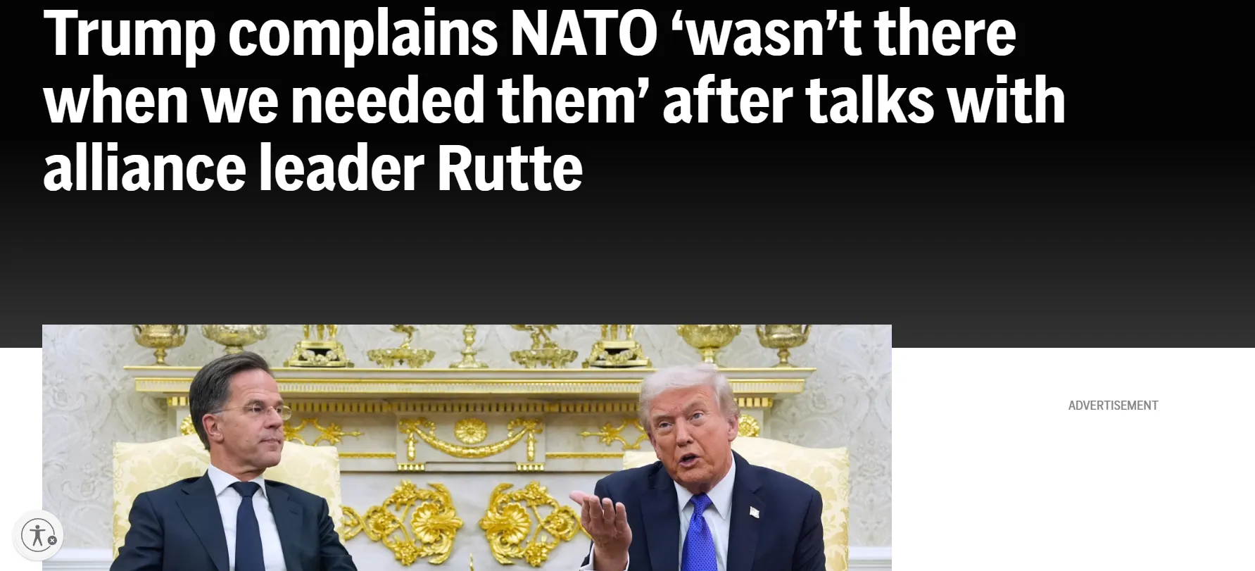 Трамп не припинив критику НАТО після зустрічі з Рютте — АР