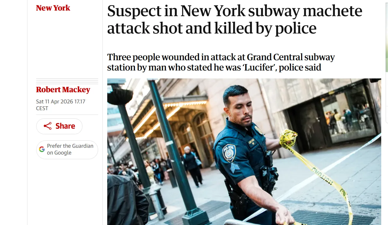 Поліція Нью-Йорка застрелила нападника з мачете на станції Гранд-Сентрал — The Guardian