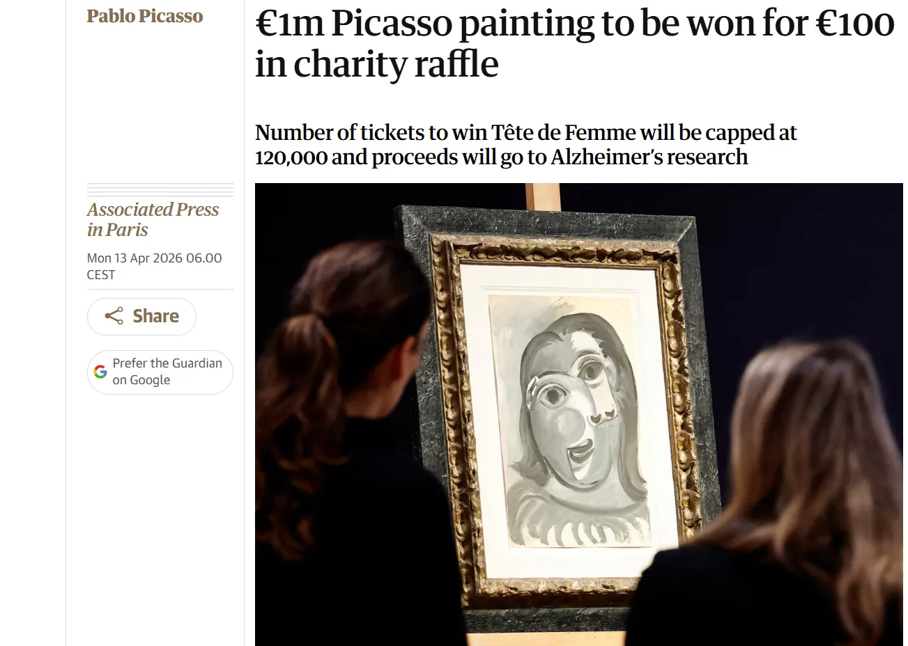 У Франції розіграють картину Пабло Пікассо за донат у 100 євро — The Guardian