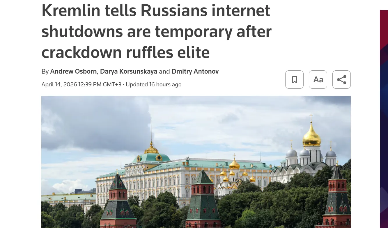 Russian elite pressures the Kremlin over internet shutdown — Reuters