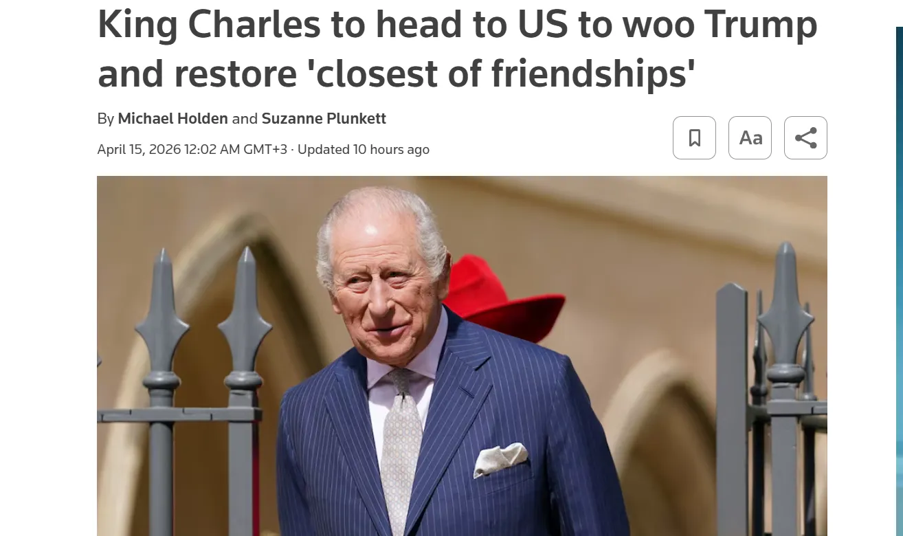 Чарльз III совершит исторический визит в США в конце апреля — Reuters