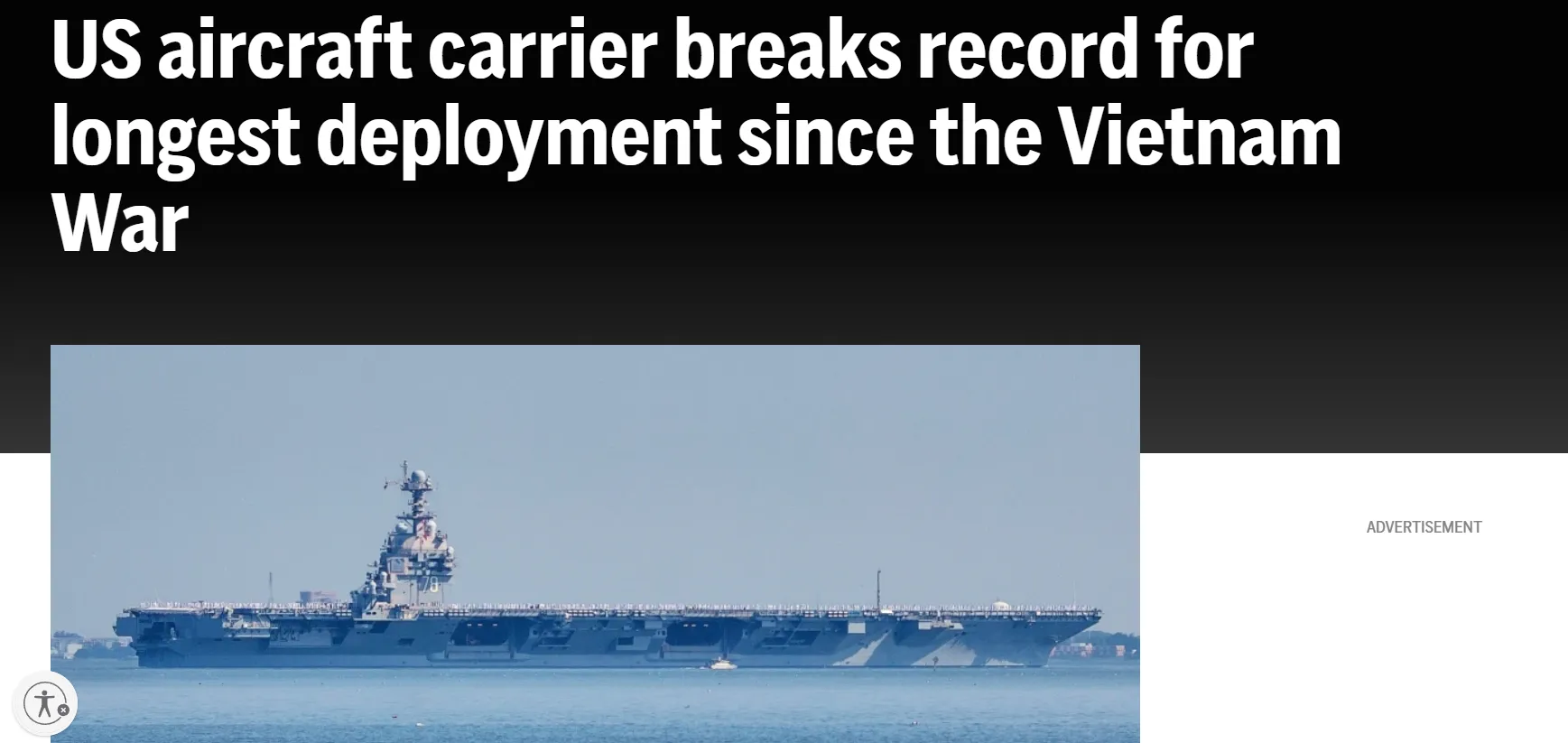 Авианосец США установил исторический рекорд пребывания в море — АР