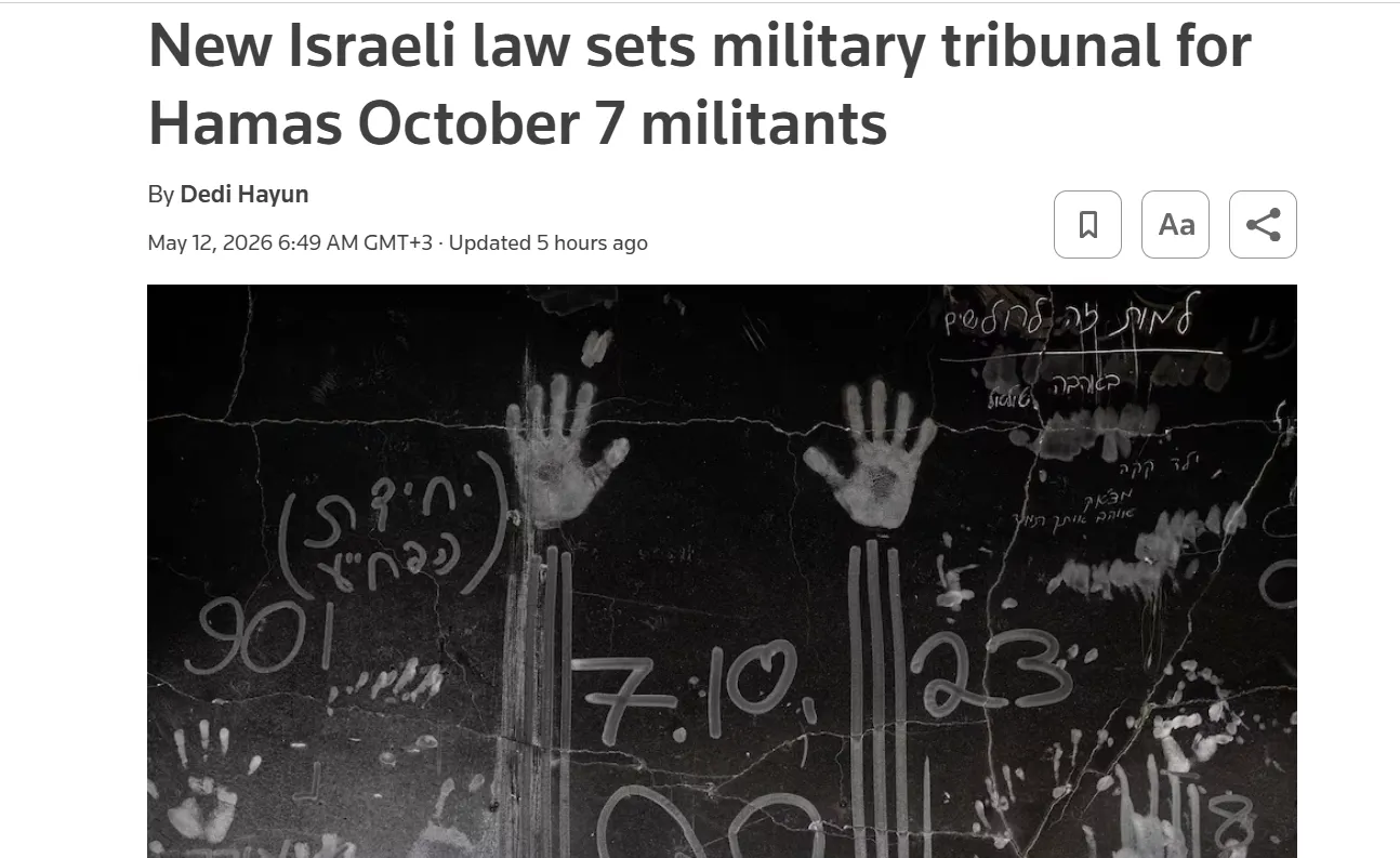 Israel to set up military tribunal for those involved in the October 7 Hamas attack — Reuters