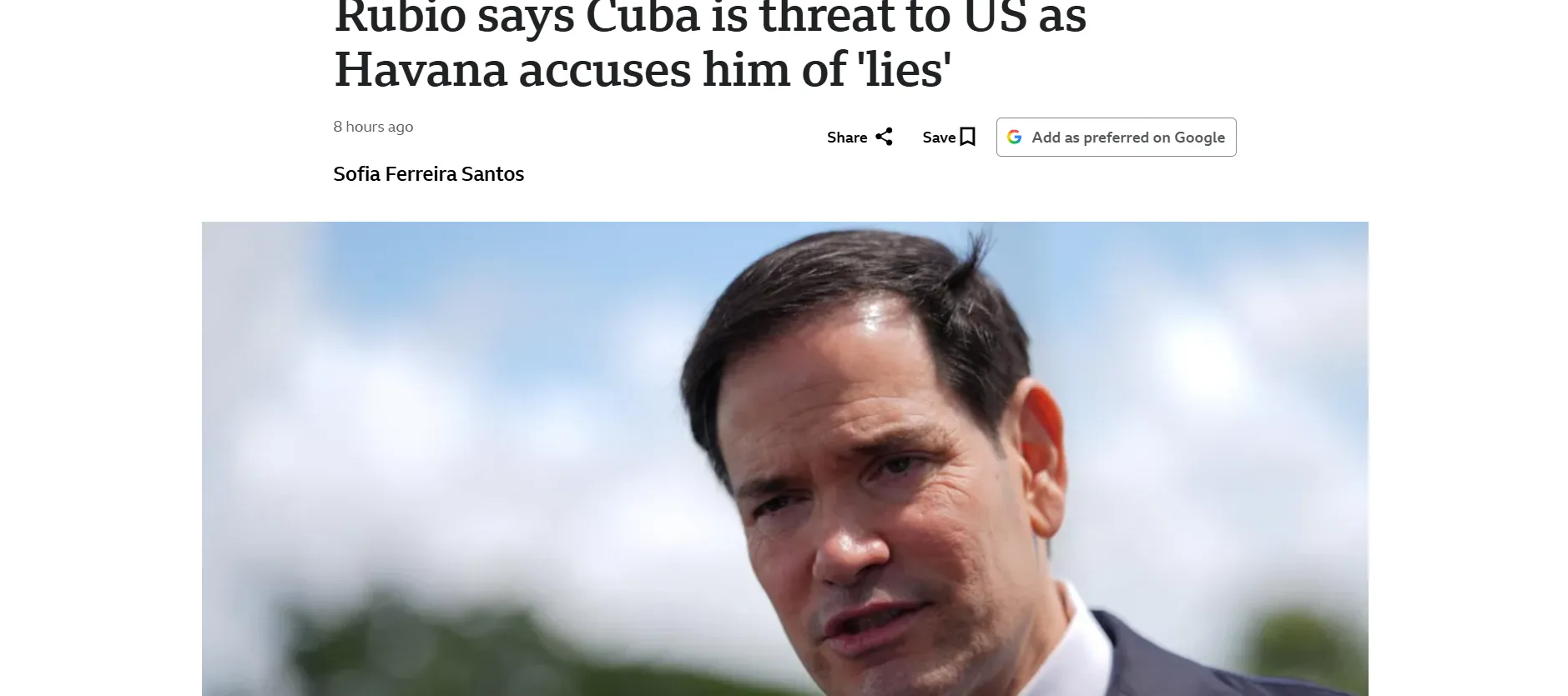U.S. Secretary of State Calls Cuba a Threat to National Security — BBC