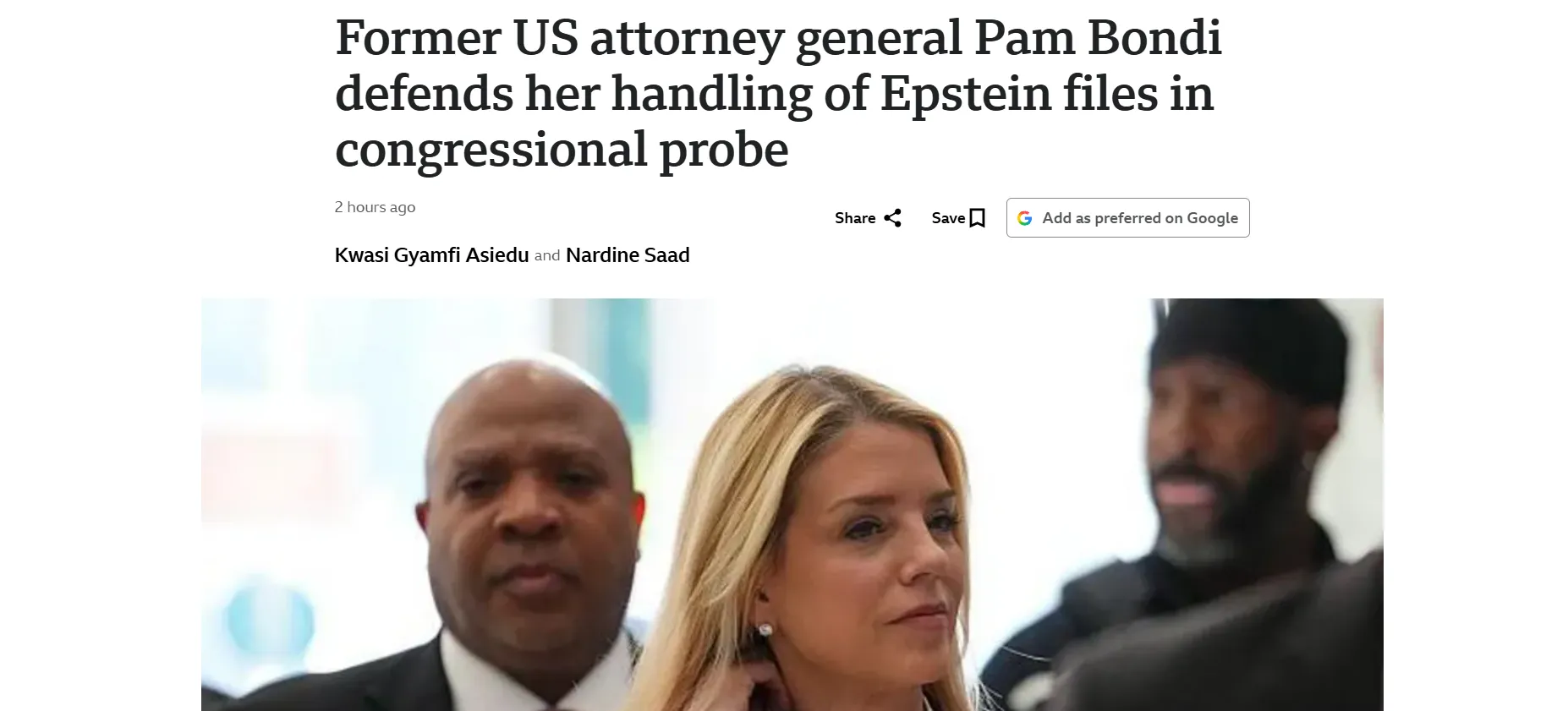 Former U.S. Attorney General, who was fired by Trump, questioned in the Epstein case — BBC