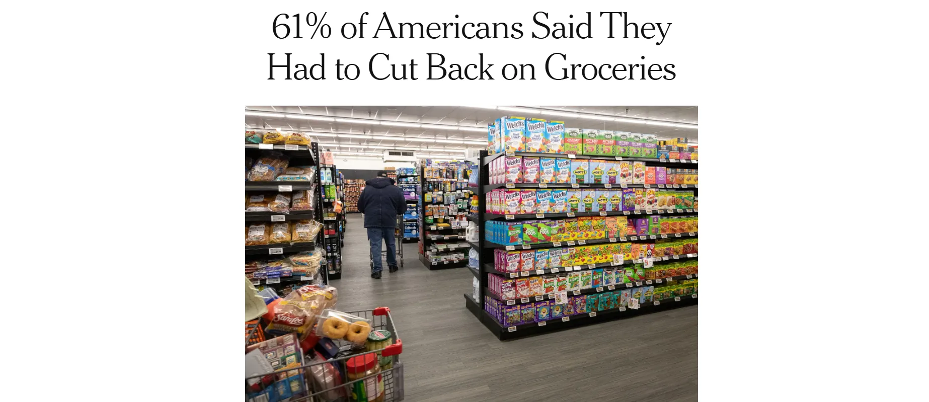 Из-за рекордных цен американцы вынуждены сокращать расходы на продукты — NYT