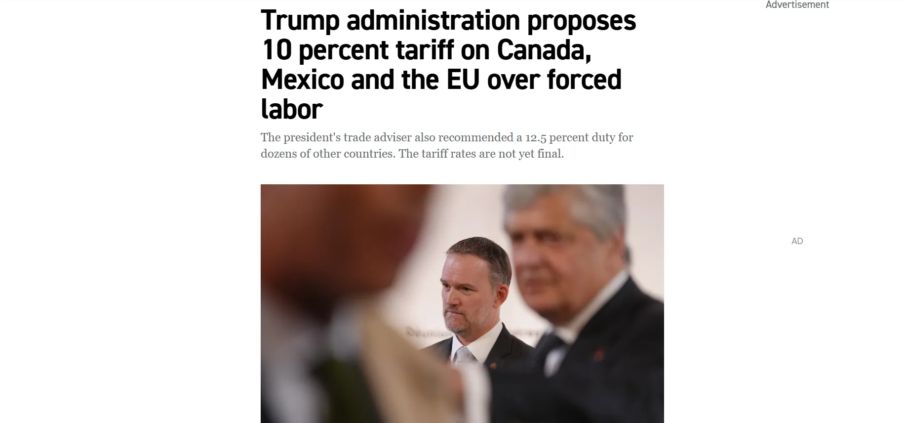У Трампа пропонують запровадити тарифи проти десятків країн — Politico