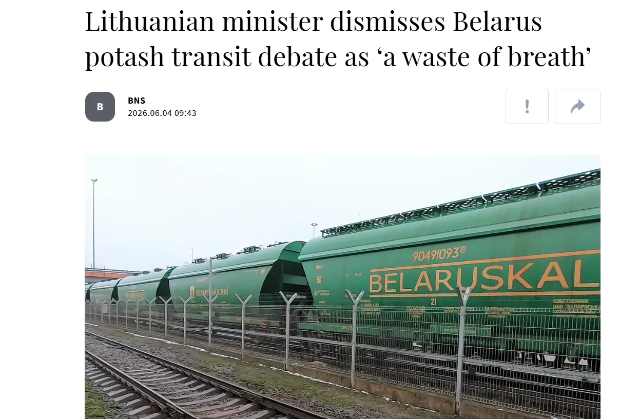 Lithuanian minister called discussions on fertilizer transit from Belarus a waste of time — LRT