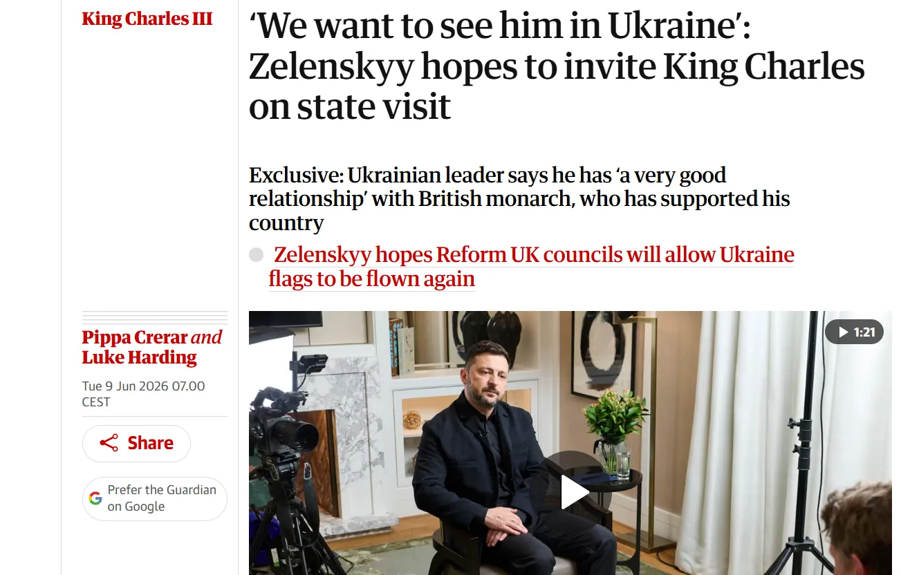 Зеленський планує запросити Чарльза ІІІ до України — The Guardian