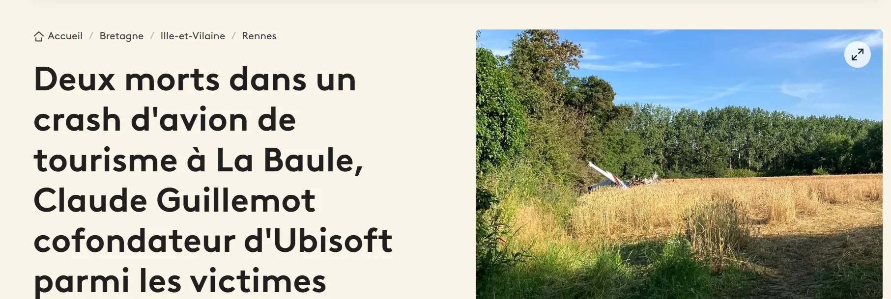 Ubisoft co-founder Claude Guillemot died in a plane crash in France — Franceinfo
