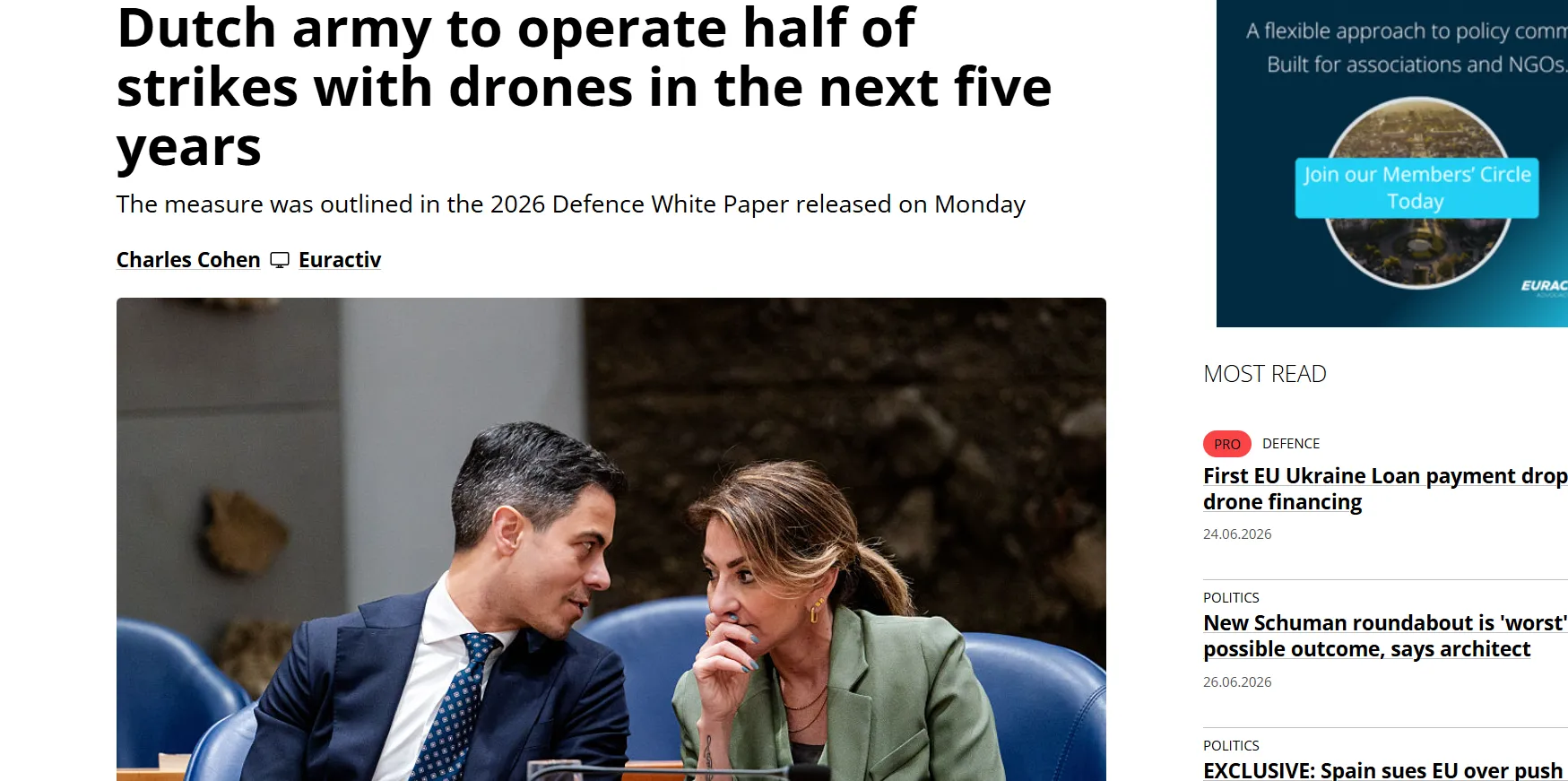The Netherlands plans to significantly strengthen its military with the help of drones — Euractiv