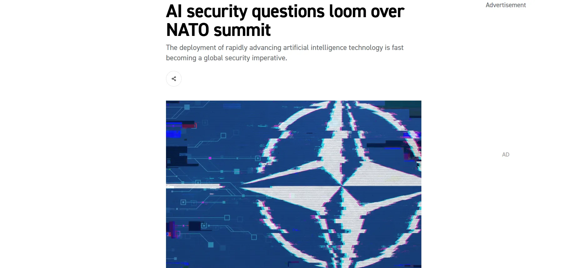 NATO Summit to Discuss AI Security Issues — Politico