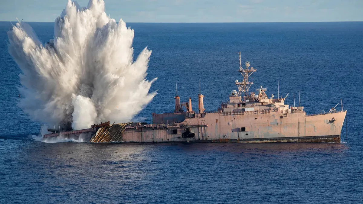 A Japanese torpedo sank a U.S. amphibious ship
