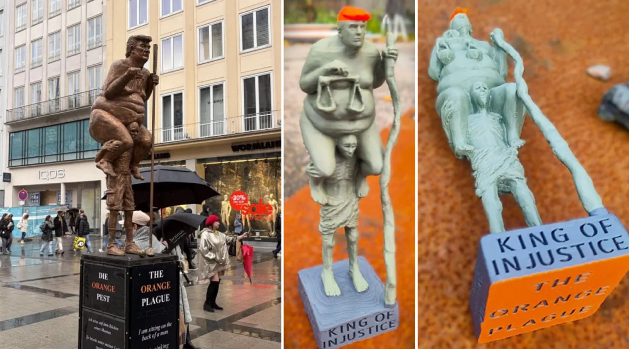 «Помаранчева чума»: у Мюнхені показали сатиричну скульптуру Трампа