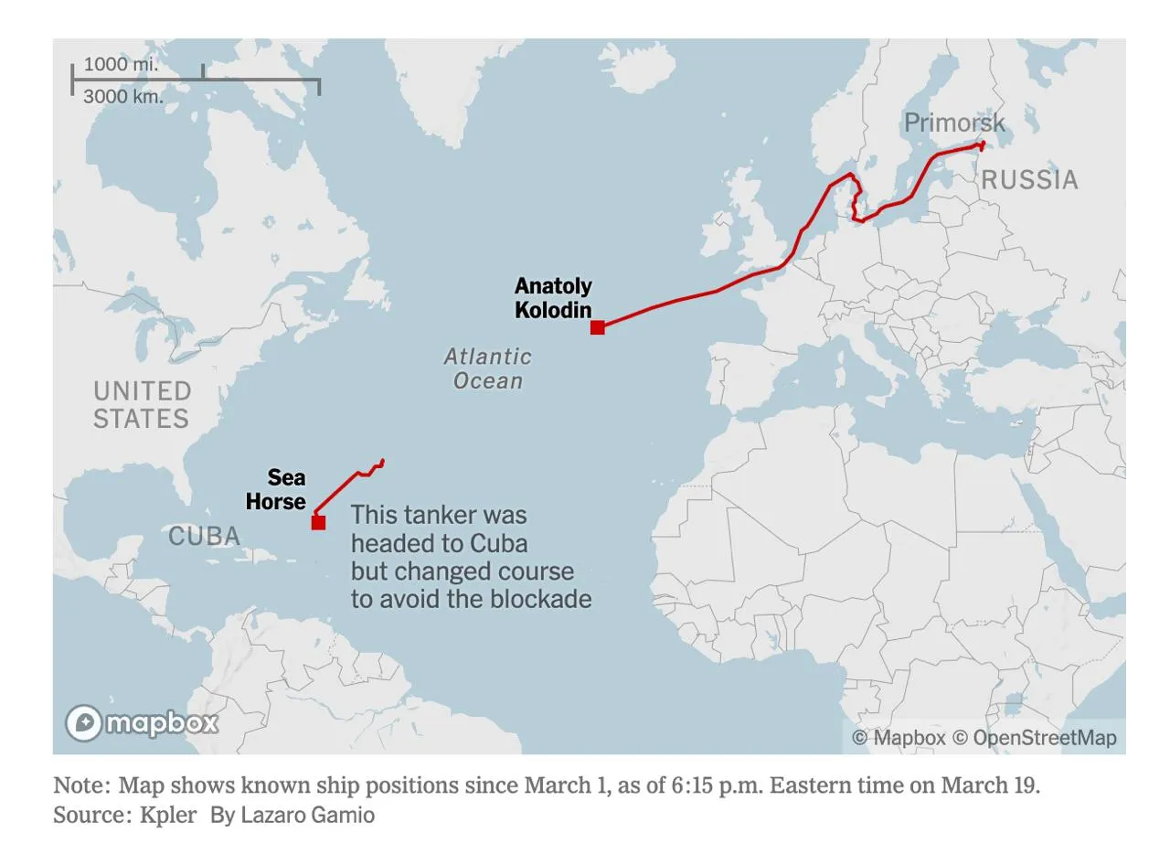 США заборонили постачання російської нафти на Кубу