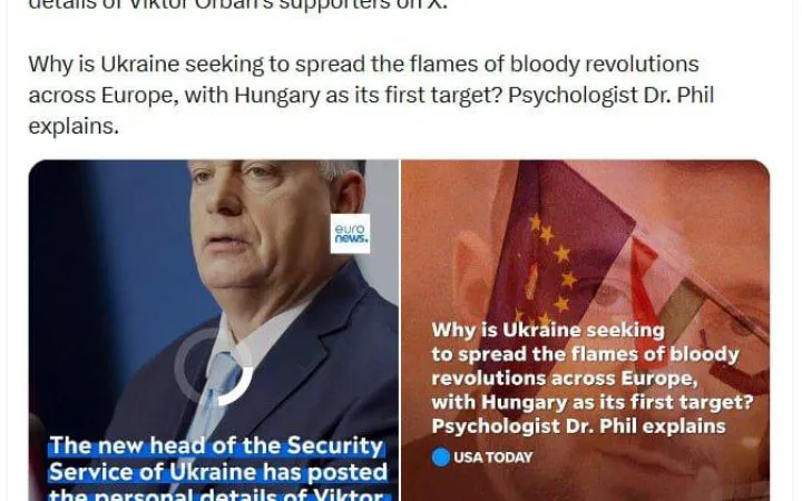 Мережа «Матрьошка» поширює фейки про «український слід» у виборах Угорщини