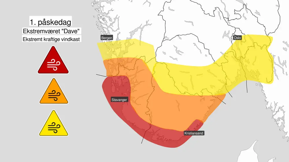 У Норвегії на Великдень оголосили червоне попередження через шторм