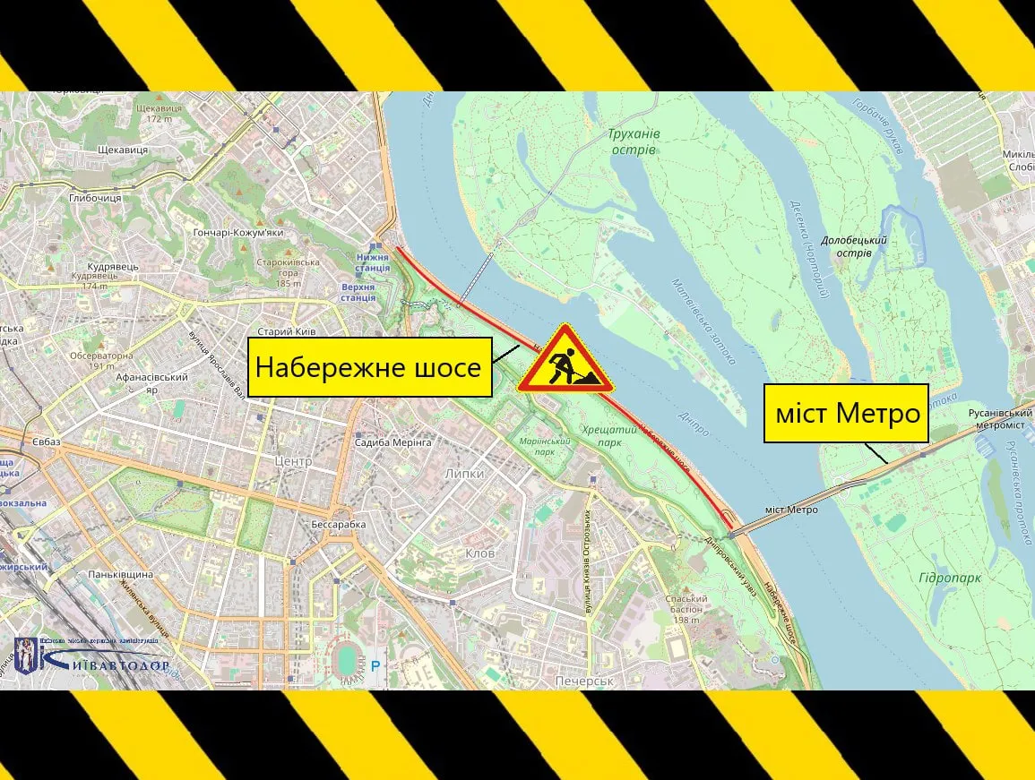Traffic on Naberezhne Highway will be partially restricted in Kyiv on May 26