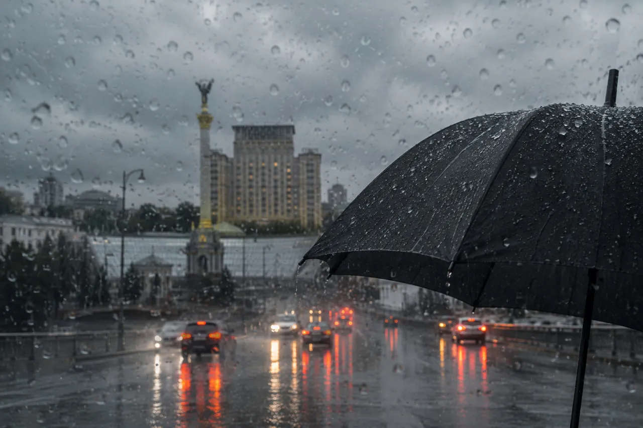 Київ накриють дощі до ранку, оголошено жовтий рівень небезпеки