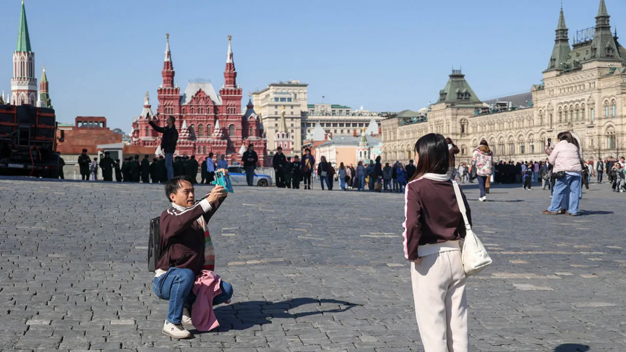 The number of foreign tourists visiting Russia has fallen to its lowest level in five years