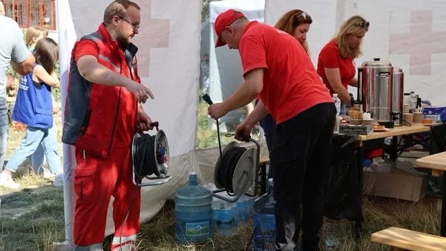 The Ukrainian Red Cross opened an aid station following a missile strike on Lviv