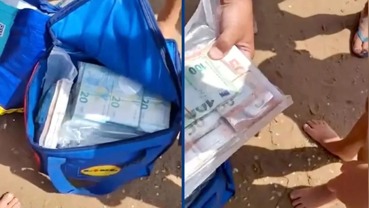The sea washed hundreds of thousands of euros in cash onto a beach in Sicily