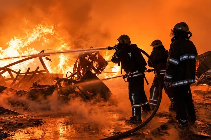 A fire broke out at a market in Khmelnytskyi following a drone attack