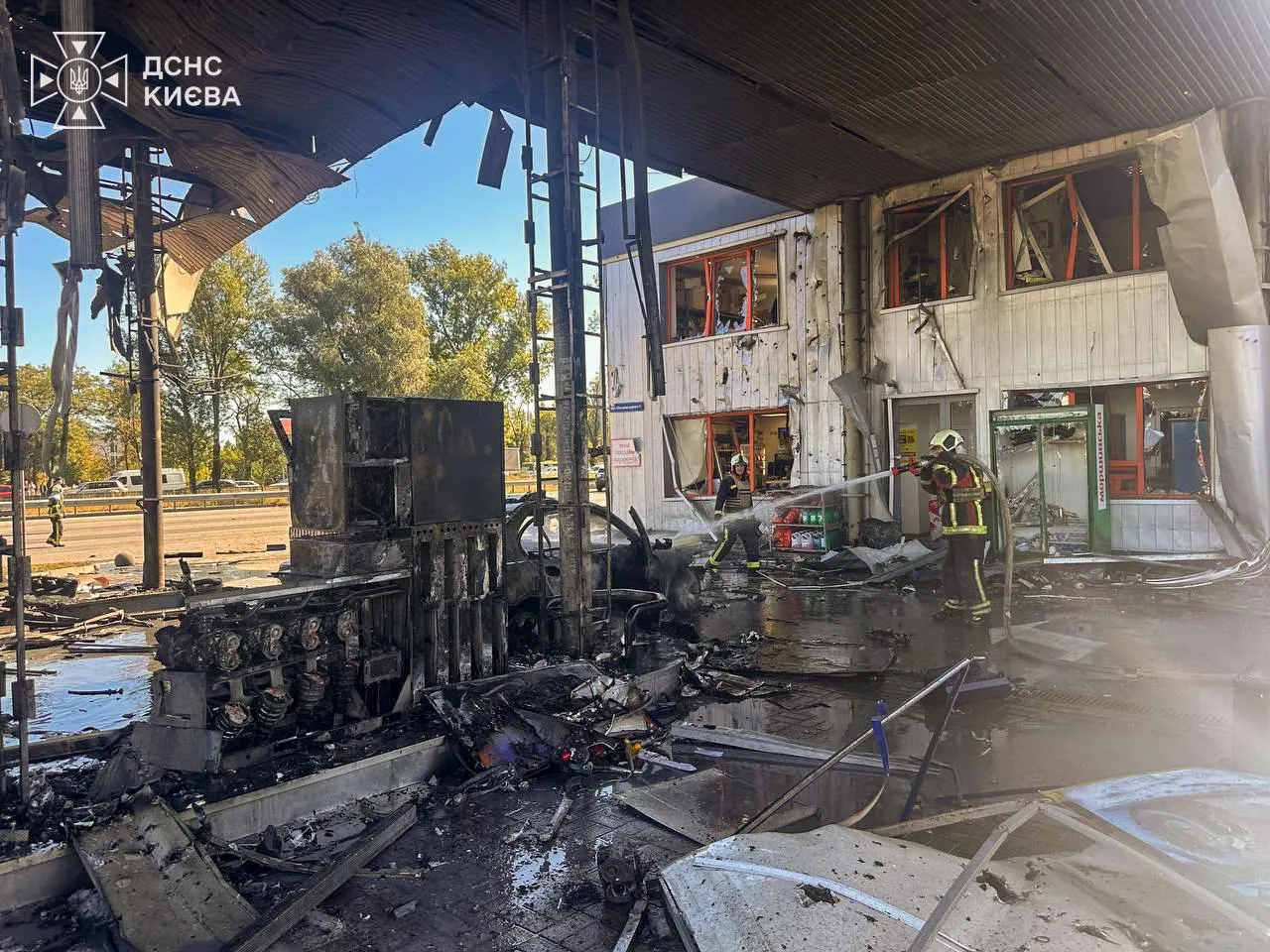 Russia struck gas stations in Kyiv twice: the first photos of the damage have emerged