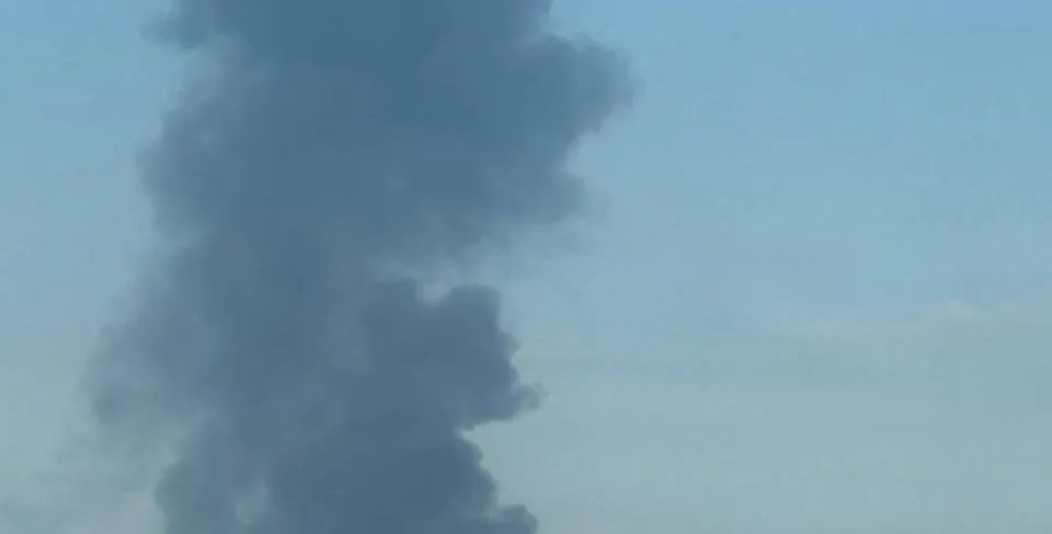 A fire broke out at a factory in the Kyiv region following an attack by the Russian Federation