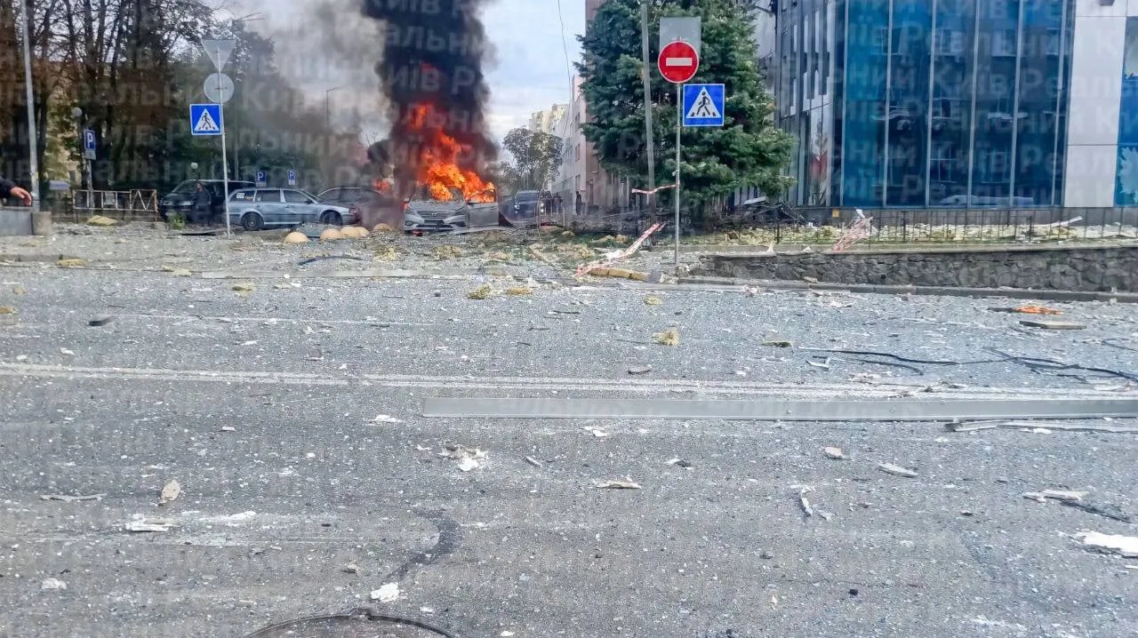 Video: A Russian drone killed three people near the Shuliavska metro station in Kyiv, and a fire broke out
