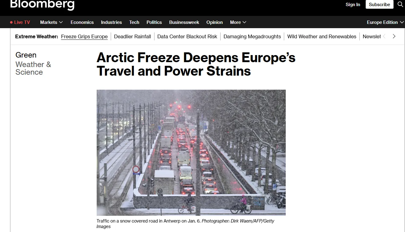 Арктичний холод спричинив транспортний колапс у країнах ЄС - фото/відео