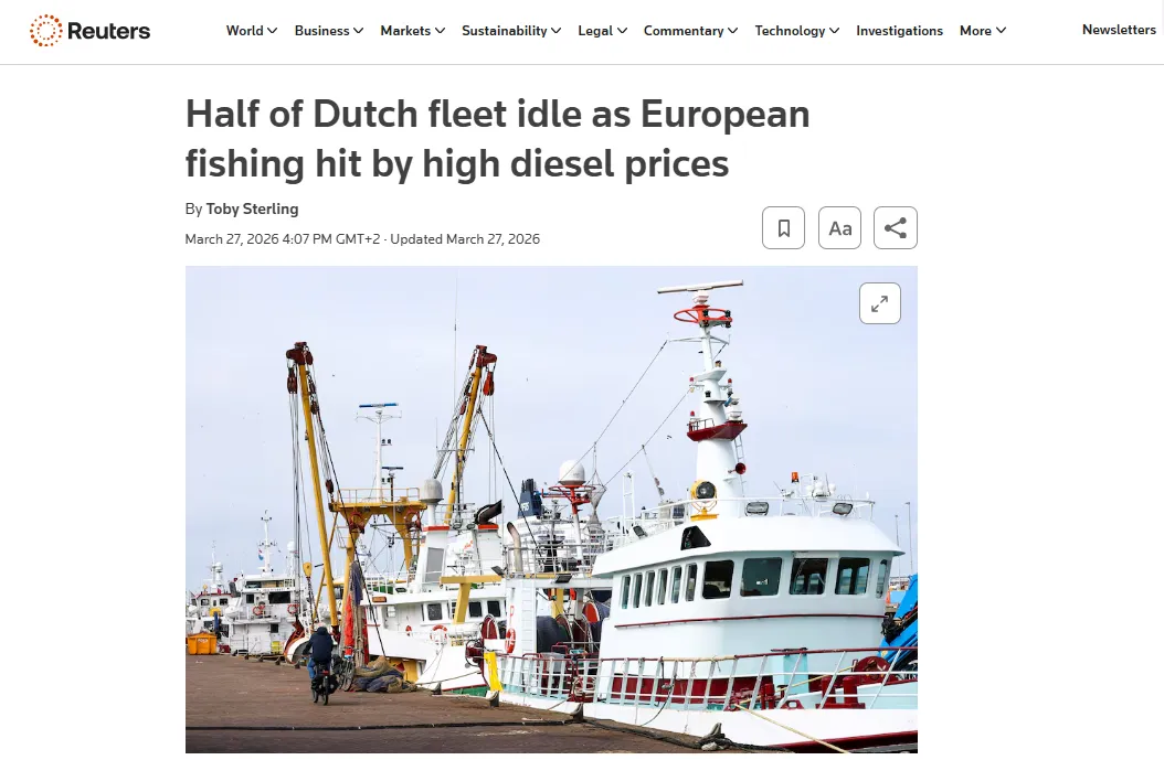 У Нідерландах через дороге дизпаливо зупинилося 50% рибальського флоту