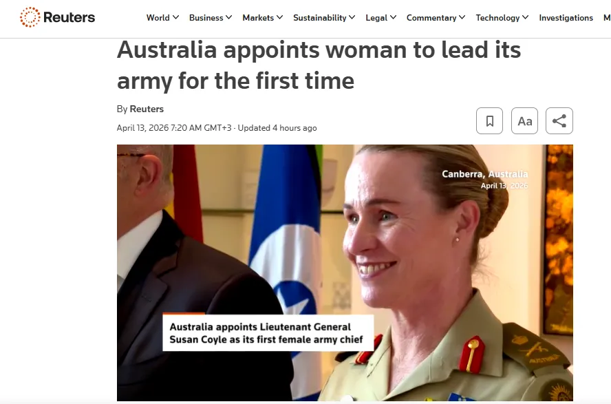 Впервые в истории Австралии женщине предстоит возглавить армию — Reuters