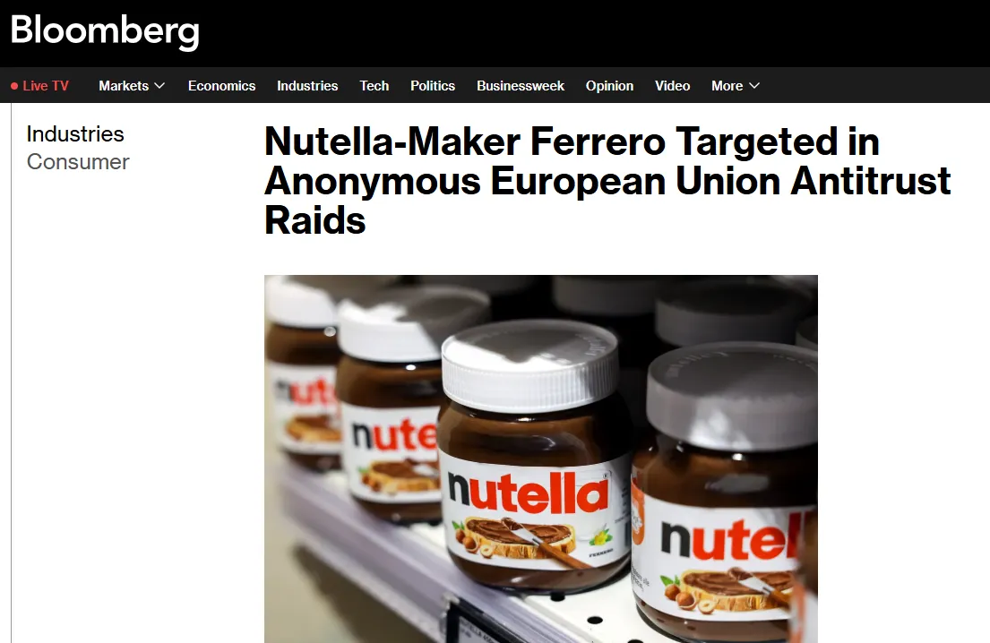 Єврокомісія перевіряє офіси Ferrero — Bloomberg