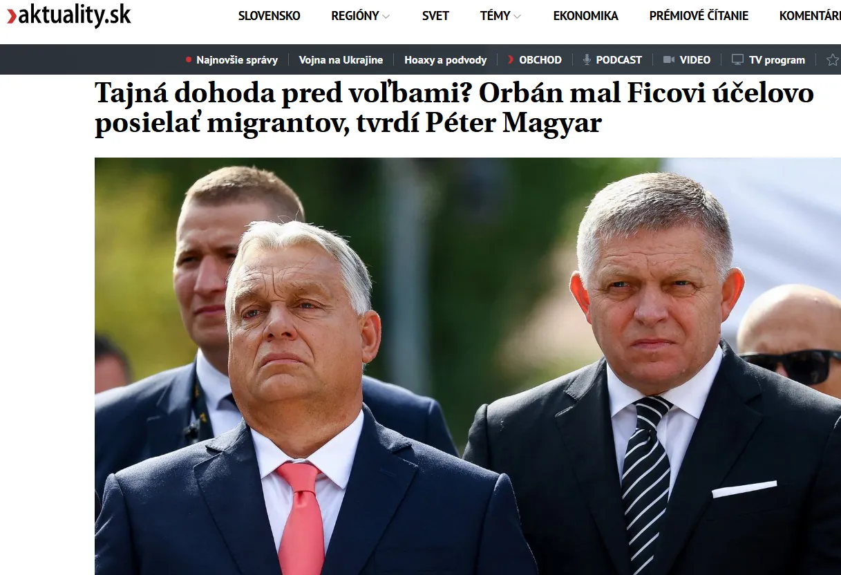 У Словаччині скандал через заяву про дії Орбана з мігрантами — Aktuality