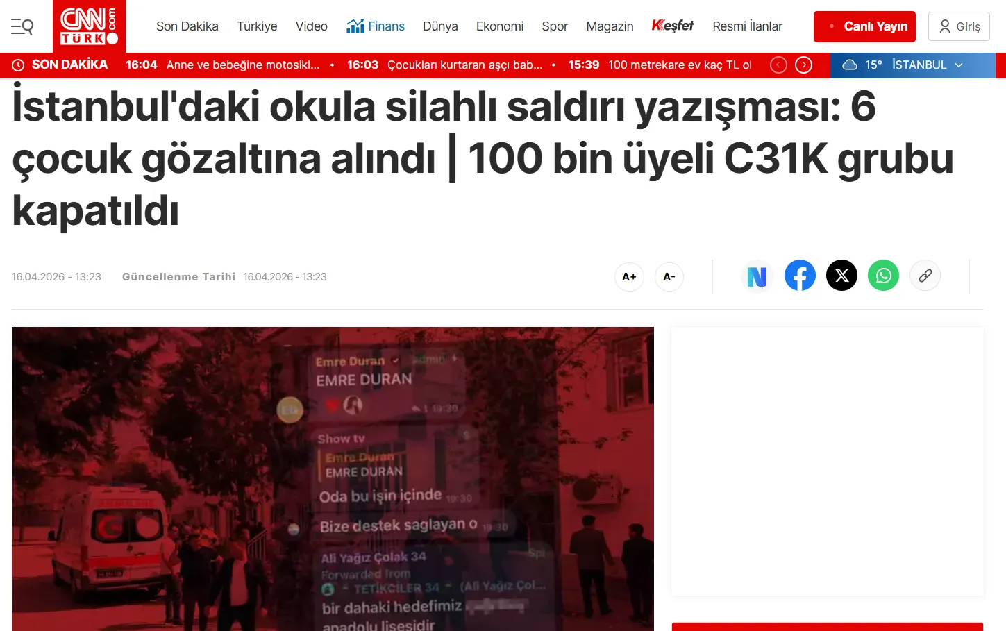 У Туреччині масово затримують через погрози нападам на школи —  CNN Türk