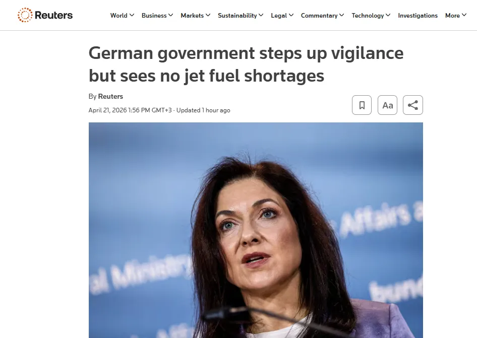 У Німеччині заявили про стабільні поставки авіапалива — Reuters