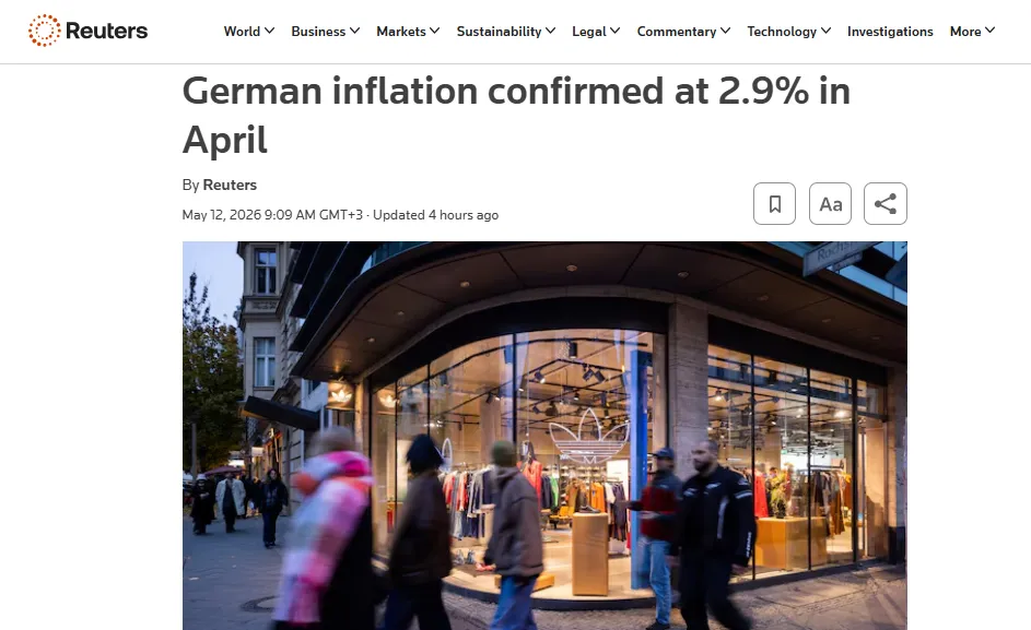 В Германии инфляция ускорилась до 2,9% — Reuters