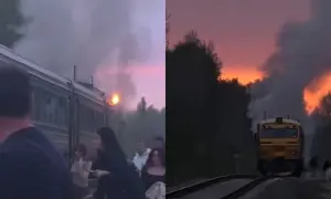У Латвії під час руху загорівся пасажирський потяг