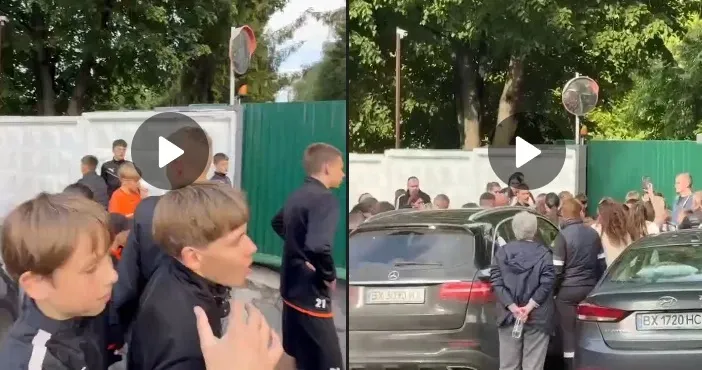 В Хмельницком воспитанники футбольной школы устроили пикет у ТЦК из-за мобилизации тренера