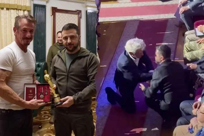 Зеленський поспілкувався із Шоном Пенном просто на підлозі